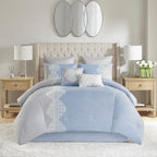 Parure de lit Madison Park Vera en microfibre brodée 8 pièces