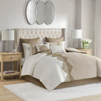 Parure de lit Madison Park Vera en microfibre brodée 8 pièces