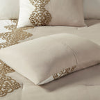 Parure de lit Madison Park Vera en microfibre brodée 8 pièces