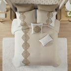 Parure de lit Madison Park Vera en microfibre brodée 8 pièces