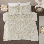 Parure de lit Madison Park Virginia en coton chenille touffeté avec médaillon