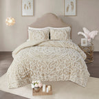 Parure de lit Madison Park Virginia en coton chenille touffeté avec médaillon