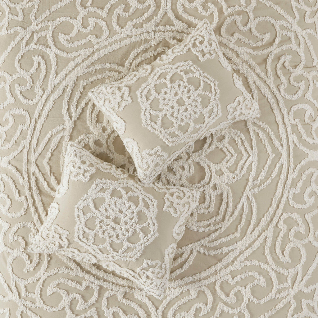 Parure de lit Madison Park Virginia en coton chenille touffeté avec médaillon