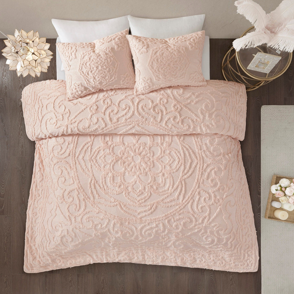Parure de lit Madison Park Virginia en coton chenille touffeté avec médaillon