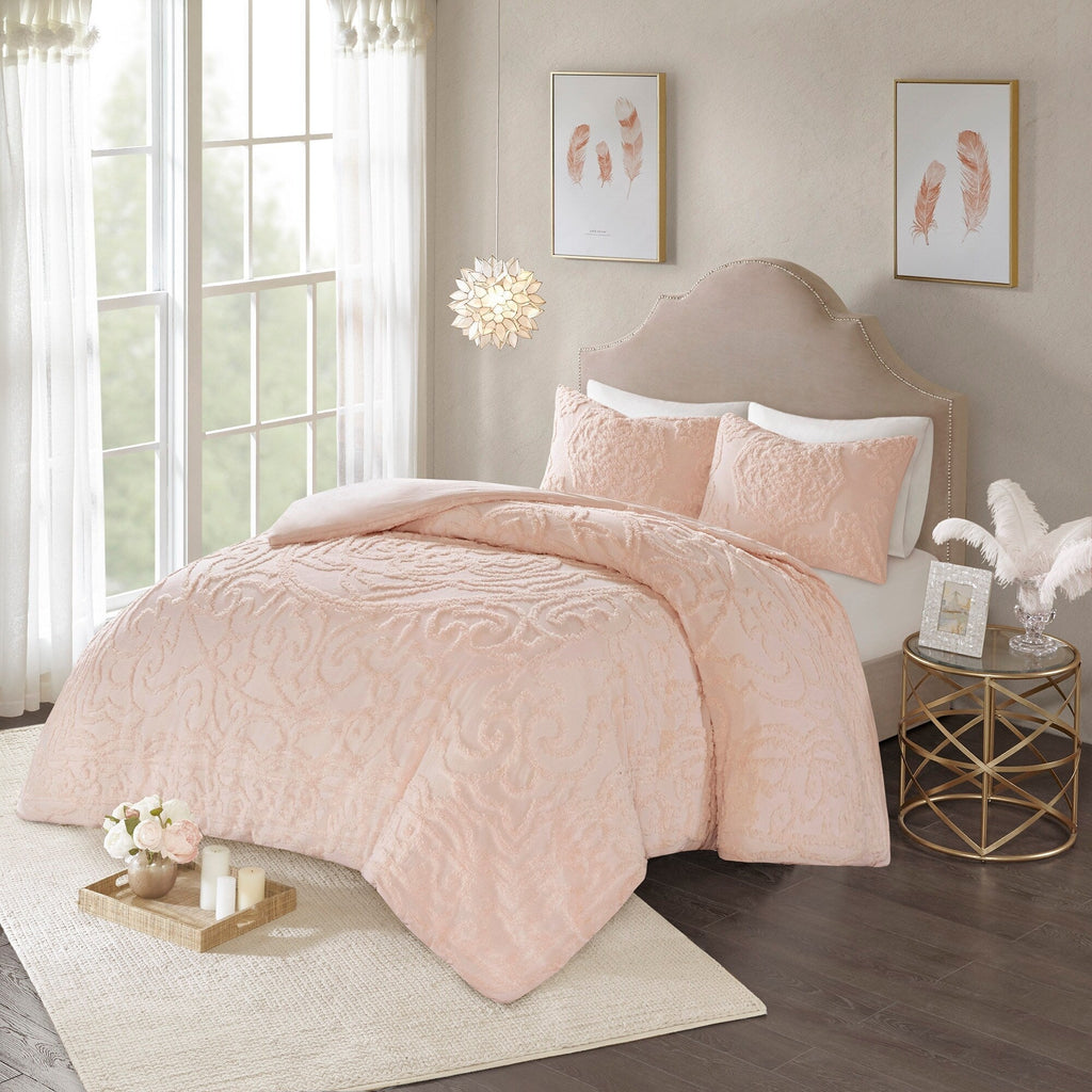 Parure de lit Madison Park Virginia en coton chenille touffeté avec médaillon