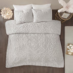 Parure de lit Madison Park Virginia en coton chenille touffeté avec médaillon