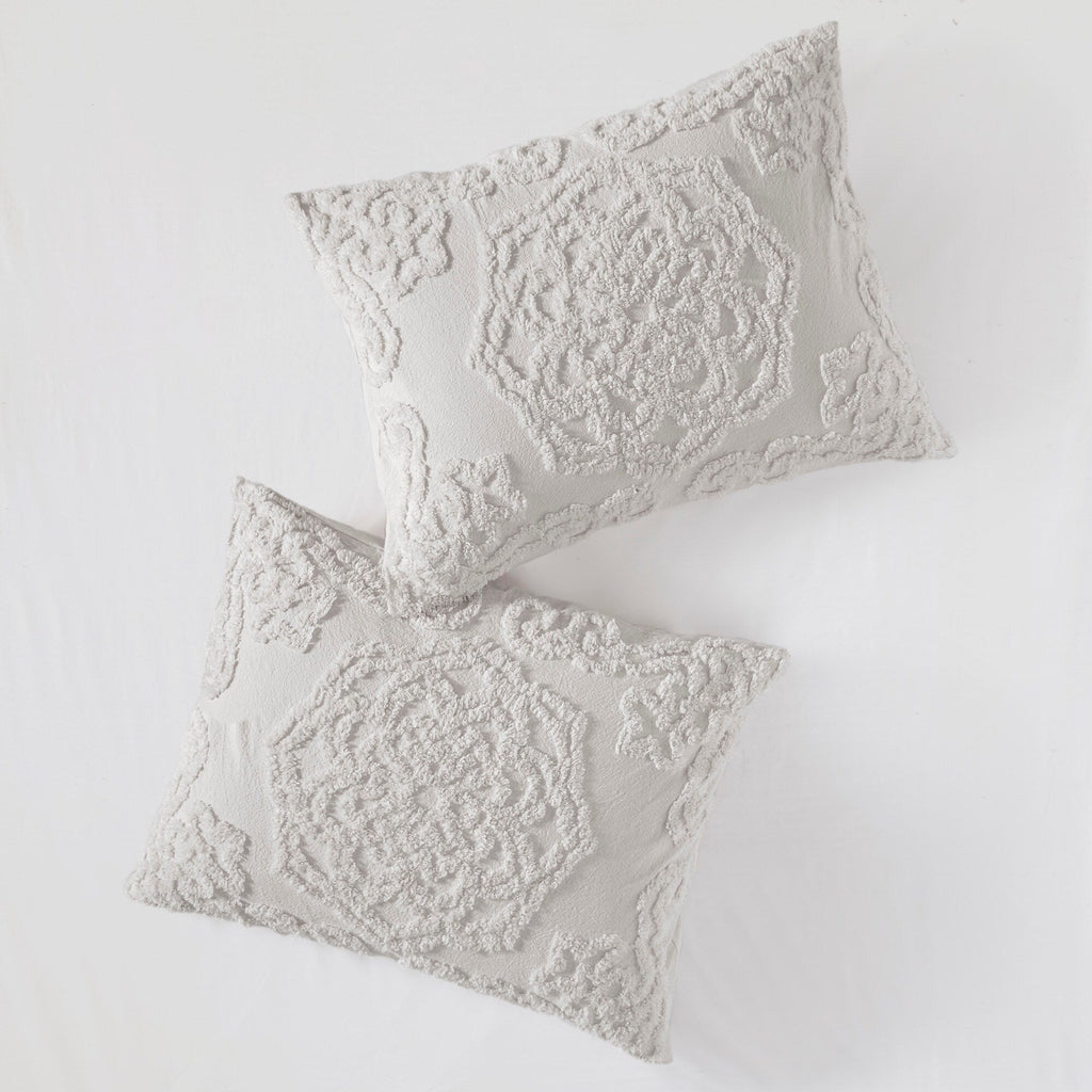 Parure de lit Madison Park Virginia en coton chenille touffeté avec médaillon