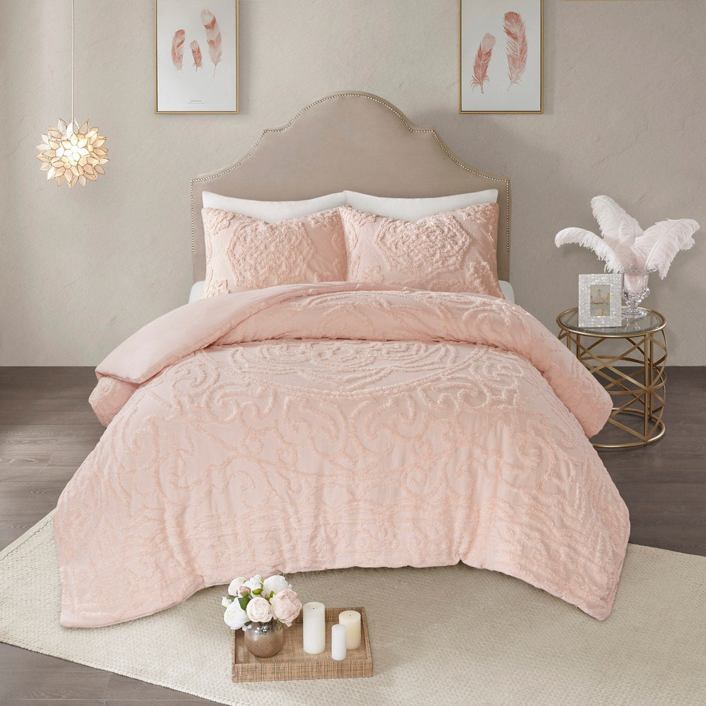 Parure de lit Madison Park Virginia en coton chenille touffeté avec médaillon