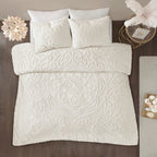 Parure de lit Madison Park Virginia en coton chenille touffeté avec médaillon