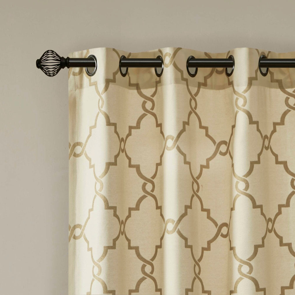 Panneau de rideau simple à œillets et imprimé fretwork Madison Park Westmont