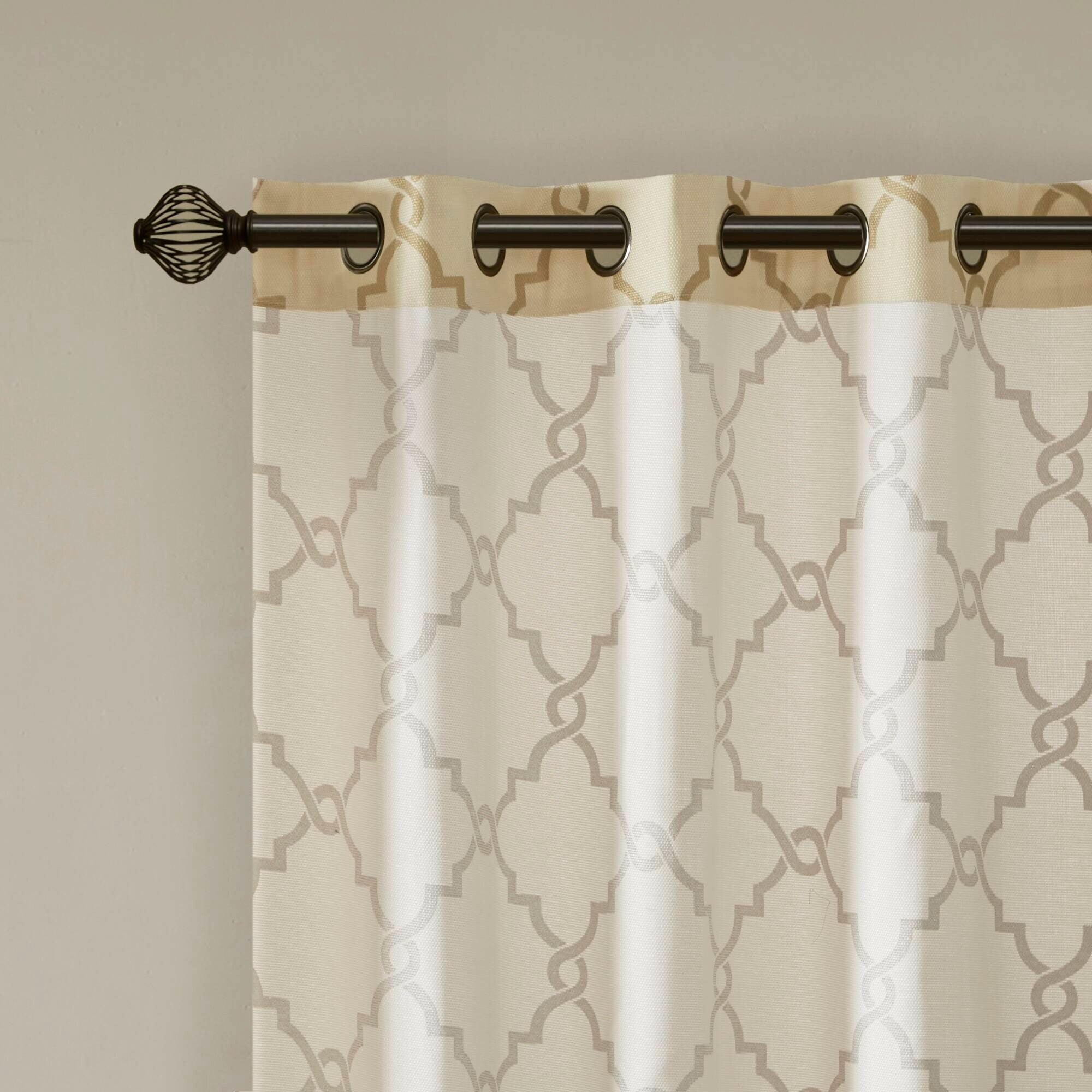 Panneau de rideau simple à œillets et imprimé fretwork Madison Park Westmont