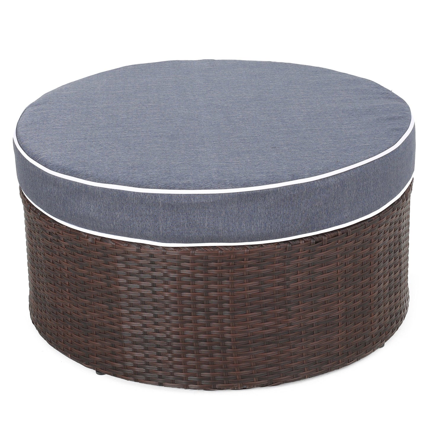 Ensemble de salon d'extérieur Madras Zanzibar en osier courbé avec pouf par Christopher Knight Home