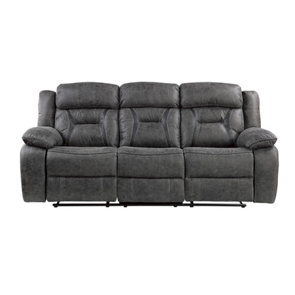 Canapé inclinable manuel Mady, capitonné, polyester gris foncé, 85 pouces