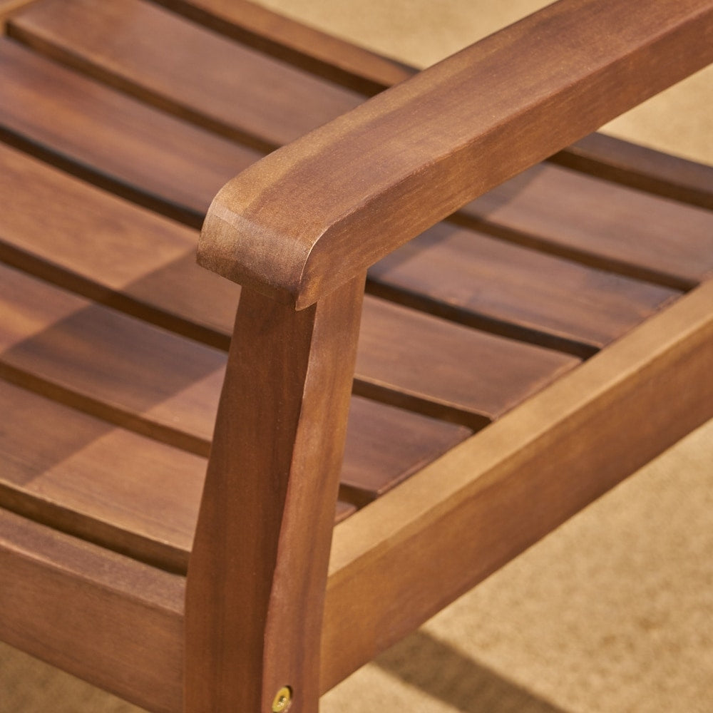 Ensemble de salle à manger d'extérieur rustique en bois d'acacia Magnolia, 7 pièces, par Christopher Knight Home