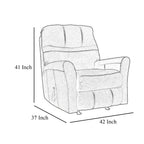 Fauteuil inclinable à bascule manuel Maine, polyester et nylon brun noyer
