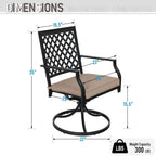 Ensemble de salle à manger d'extérieur MAISON ARTS pouvant accueillir jusqu'à 6/8 personnes, 6/8 chaises pivotantes en maille métallique, 1 table rectangulaire extensible