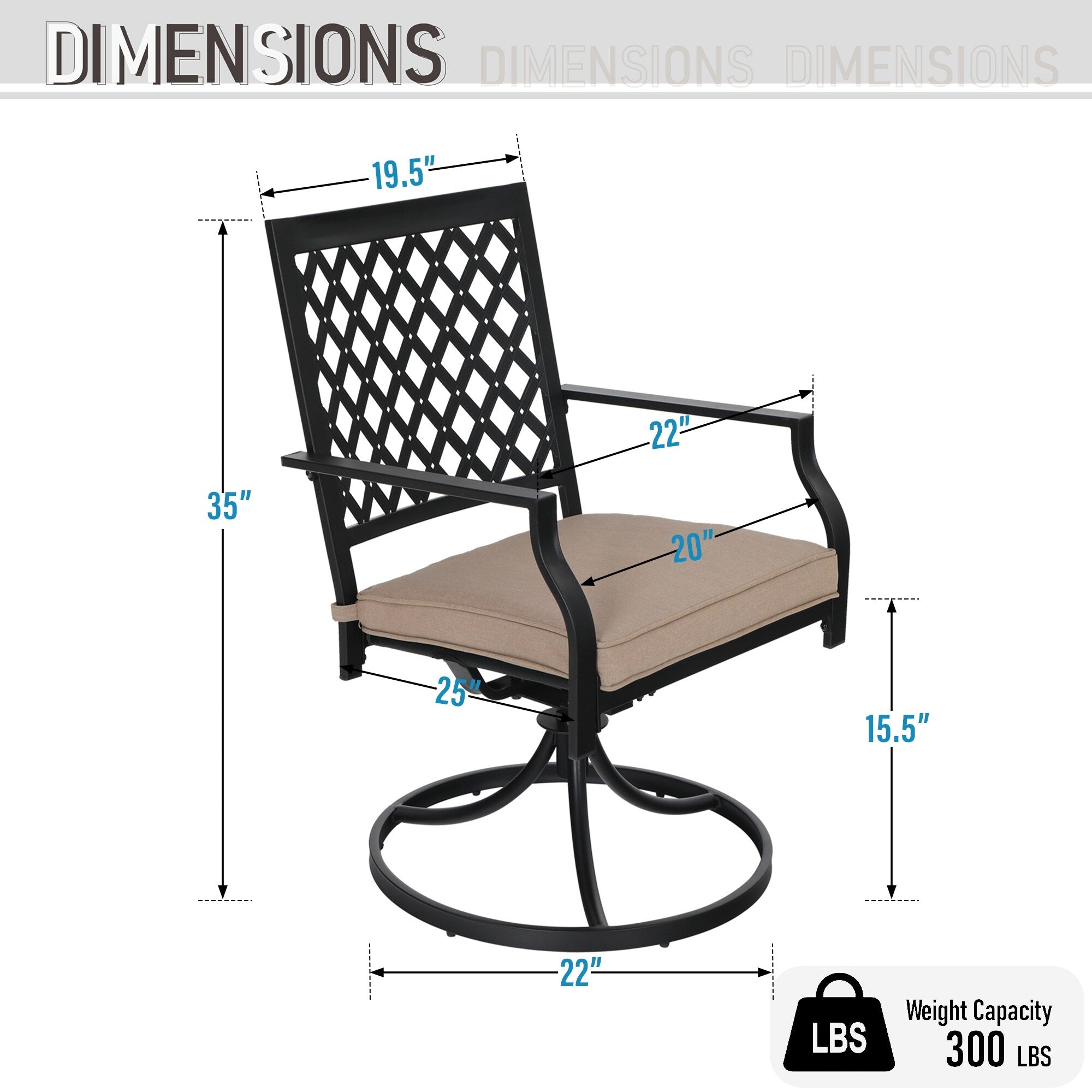 Ensemble de salle à manger d'extérieur MAISON ARTS pouvant accueillir jusqu'à 6/8 personnes, 6/8 chaises pivotantes en maille métallique, 1 table rectangulaire extensible