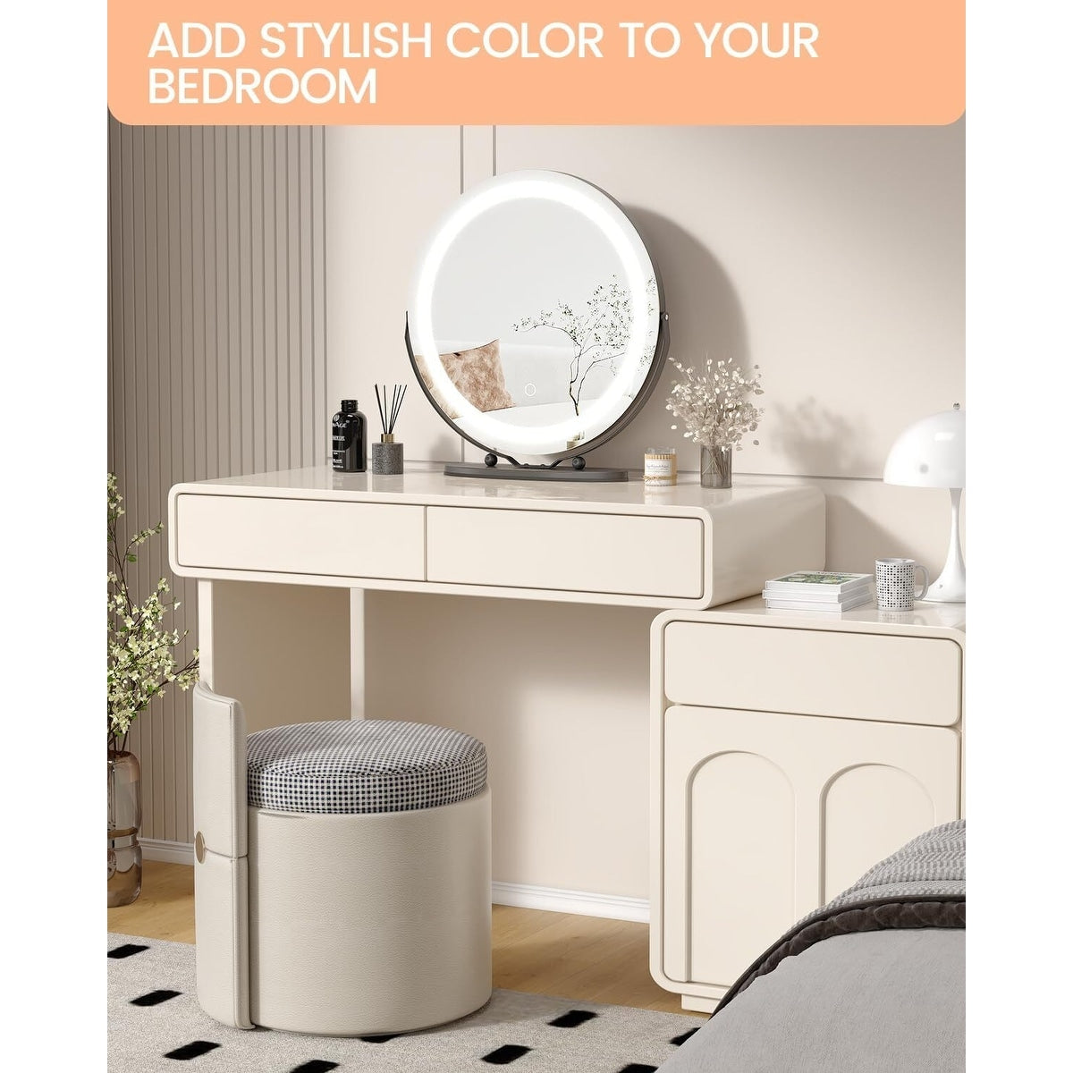 Miroir de maquillage Miroir de courtoisie avec lumières