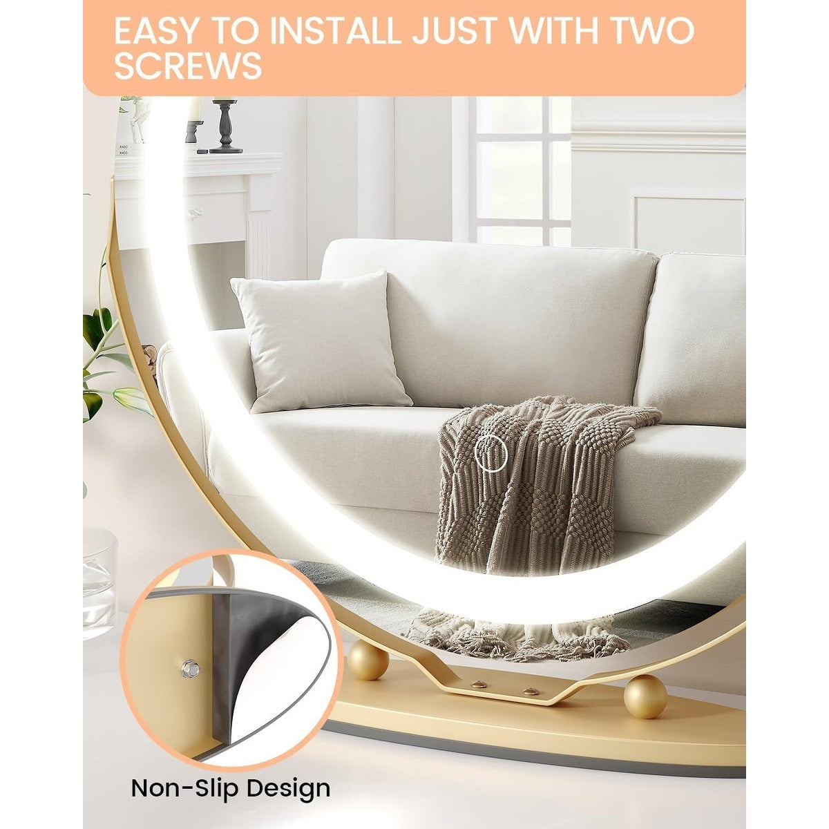 Miroir de maquillage Miroir de courtoisie avec lumières