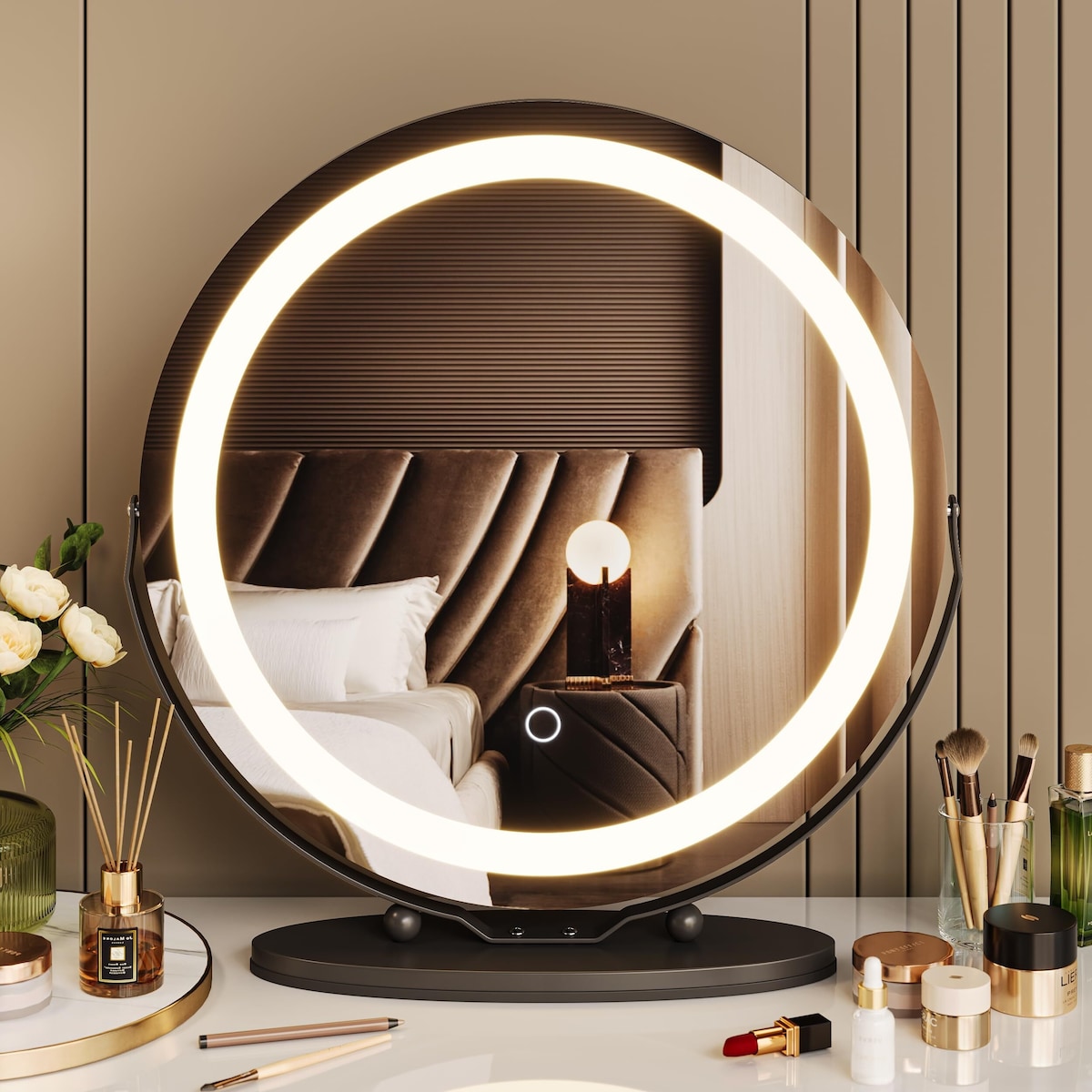 Miroir de maquillage Miroir de courtoisie avec lumières