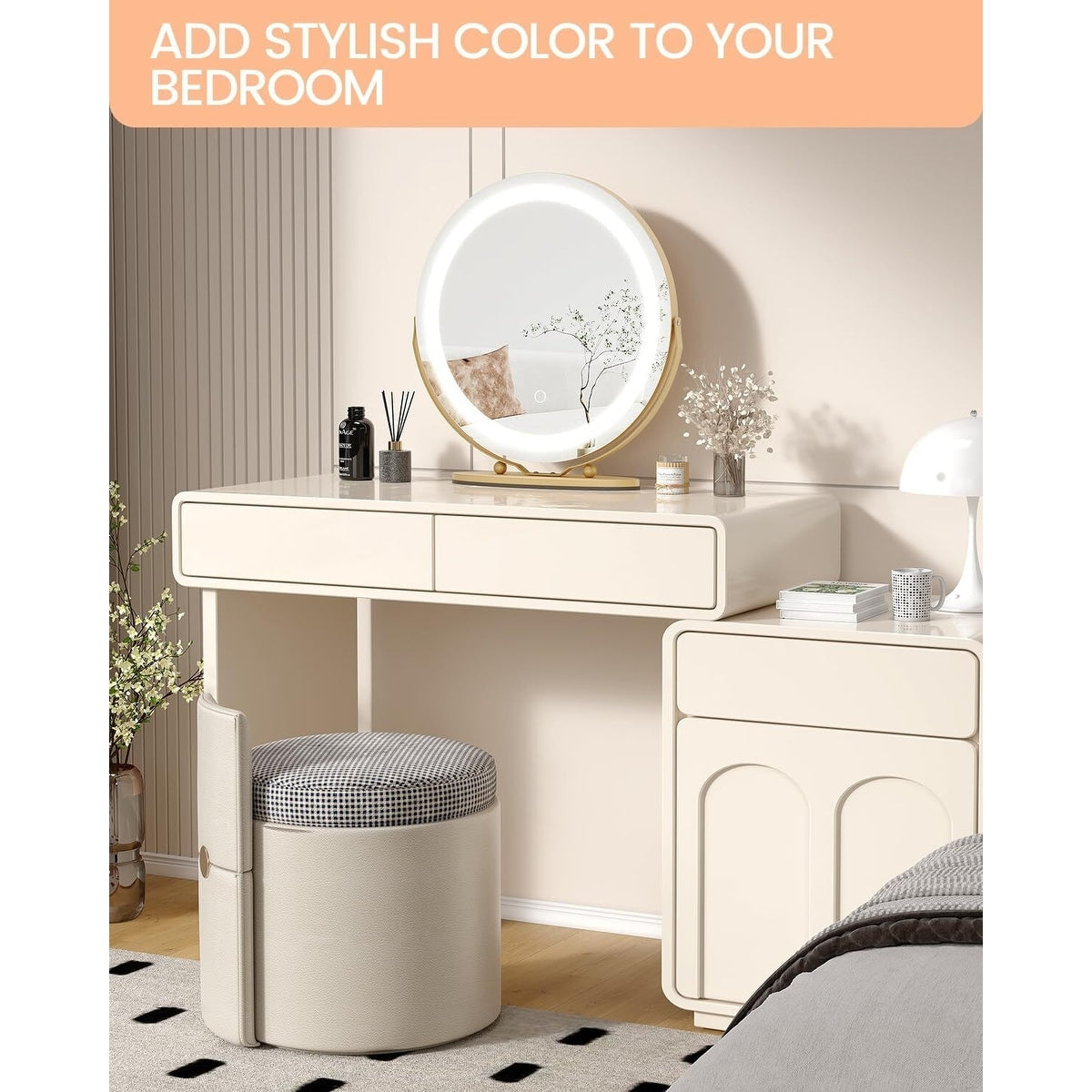 Miroir de maquillage Miroir de courtoisie avec lumières