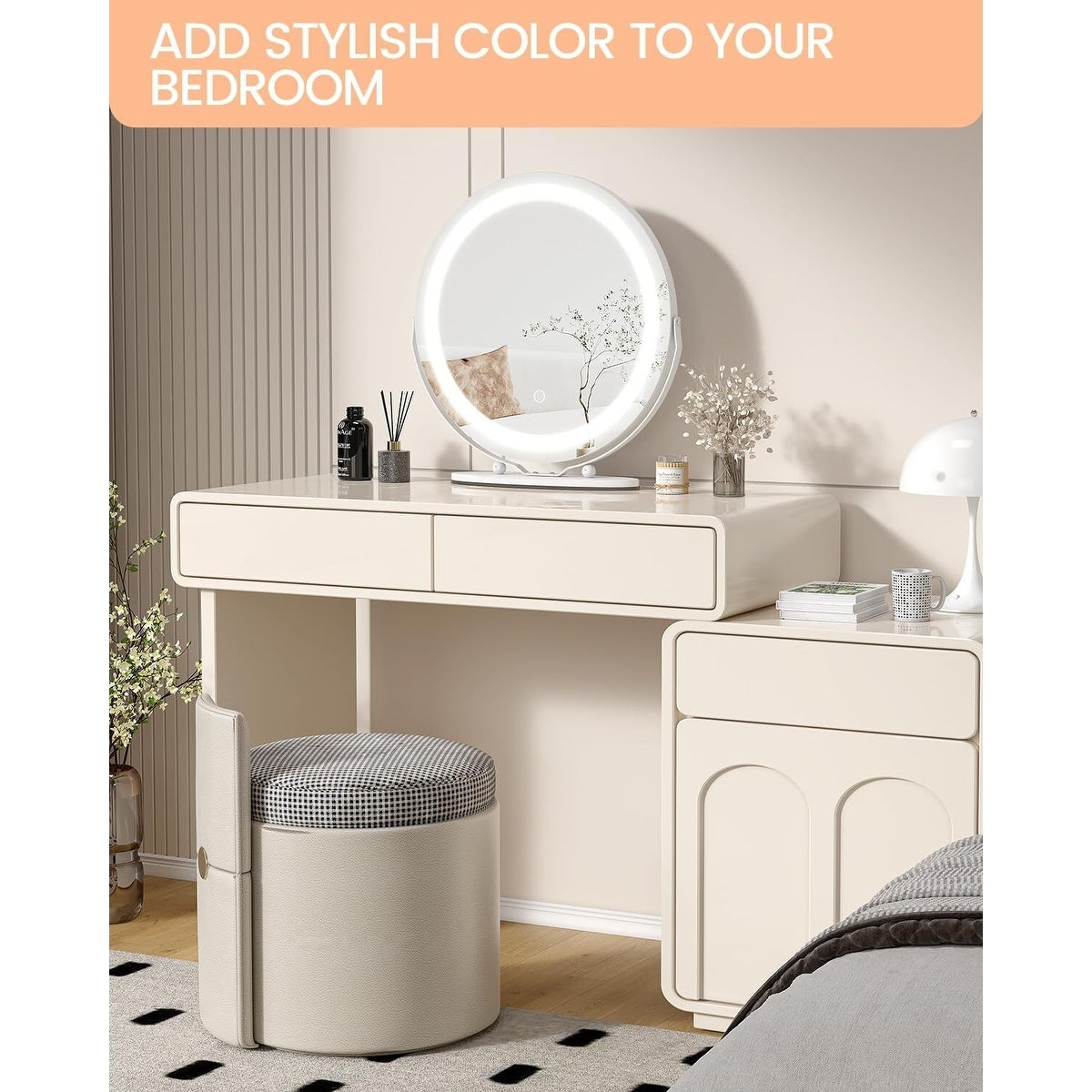Miroir de maquillage Miroir de courtoisie avec lumières