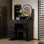 Ensemble coiffeuse avec miroir tactile et tabouret