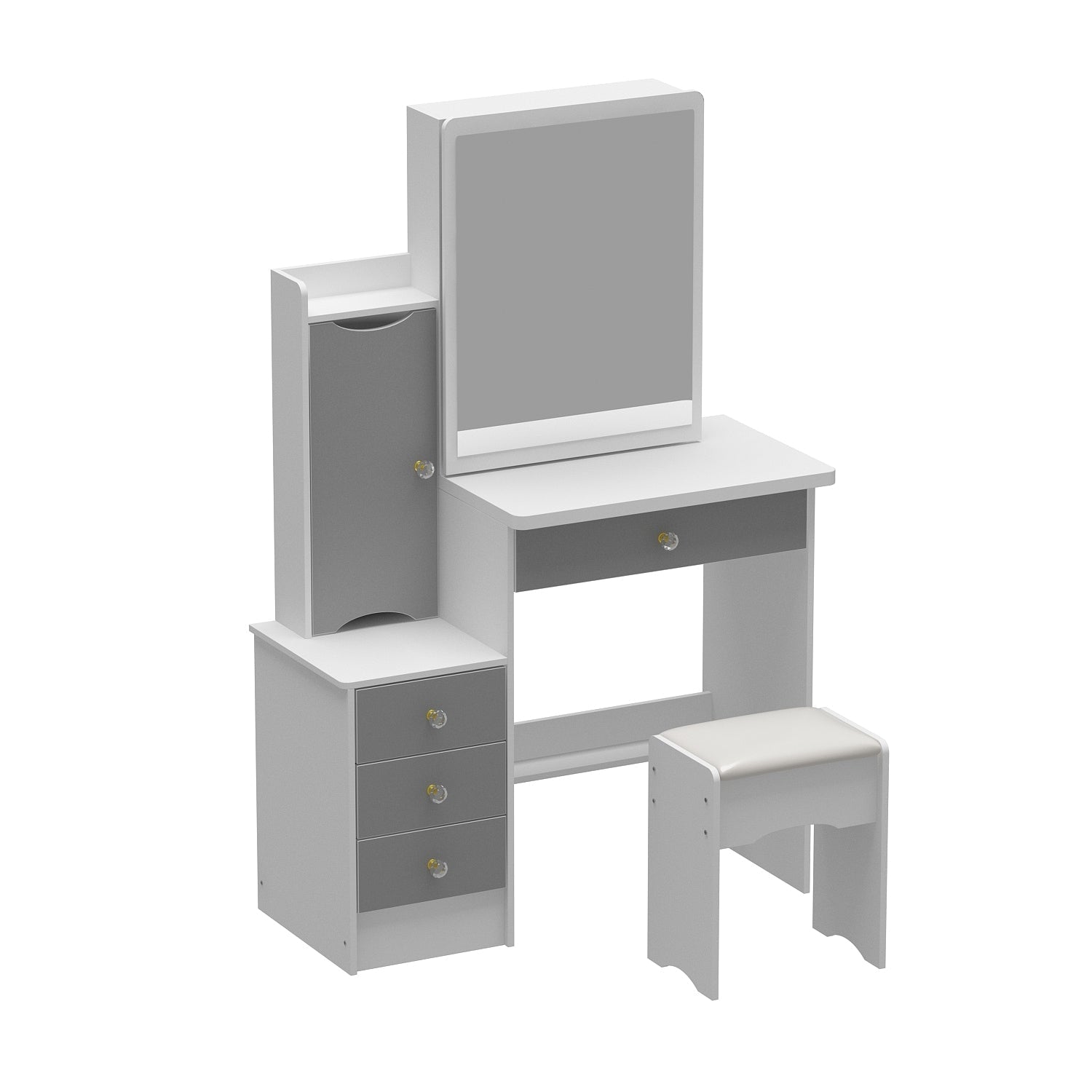 Ensemble de maquillage avec miroir et tabouret