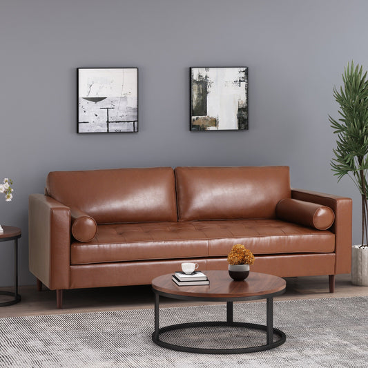 Canapé 3 places capitonné contemporain Malinta par Christopher Knight Home - 82,25 L x 33,00 l x 33,00 H