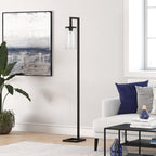 Lampadaire haut Malva 67,75 avec abat-jour en verre - 11 pouces de large