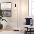 Lampadaire haut Malva 67,75 avec abat-jour en verre - 11 pouces de large