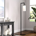 Lampadaire haut Malva 67,75 avec abat-jour en verre - 11 pouces de large