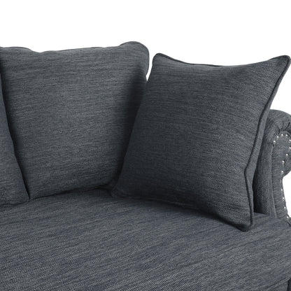 Canapé 3 places en tissu Manbow avec coussins et garniture cloutée par Christopher Knight Home