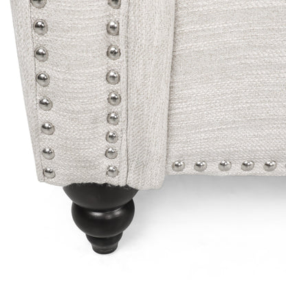 Canapé 3 places en tissu Manbow avec coussins et garniture cloutée par Christopher Knight Home