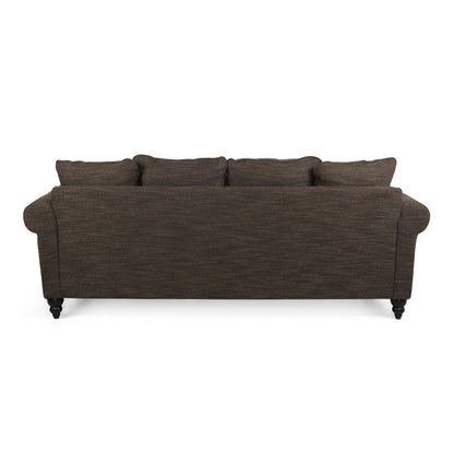 Canapé 3 places en tissu Manbow avec coussins et garniture cloutée par Christopher Knight Home
