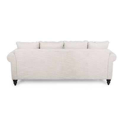 Canapé 3 places en tissu Manbow avec coussins et garniture cloutée par Christopher Knight Home
