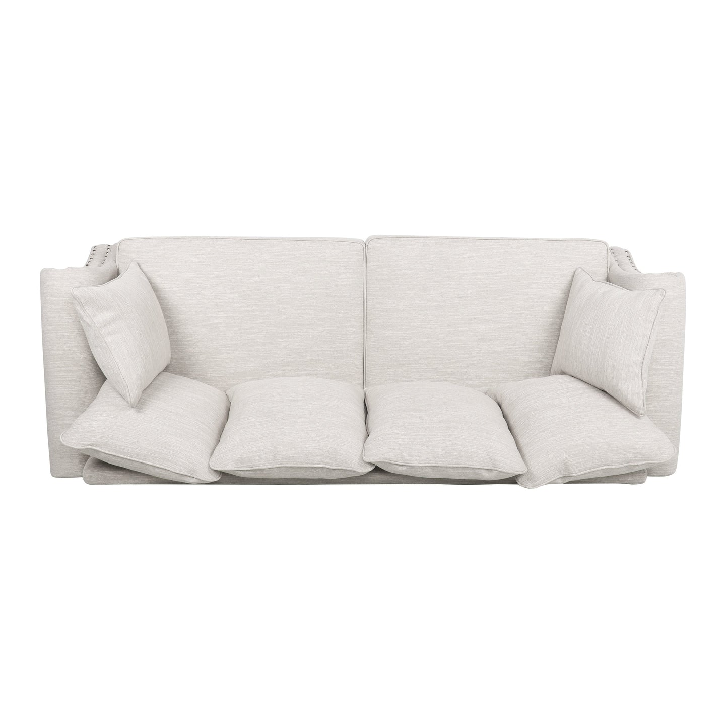 Canapé 3 places en tissu Manbow avec coussins et garniture cloutée par Christopher Knight Home