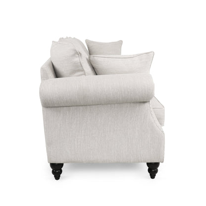 Canapé 3 places en tissu Manbow avec coussins et garniture cloutée par Christopher Knight Home