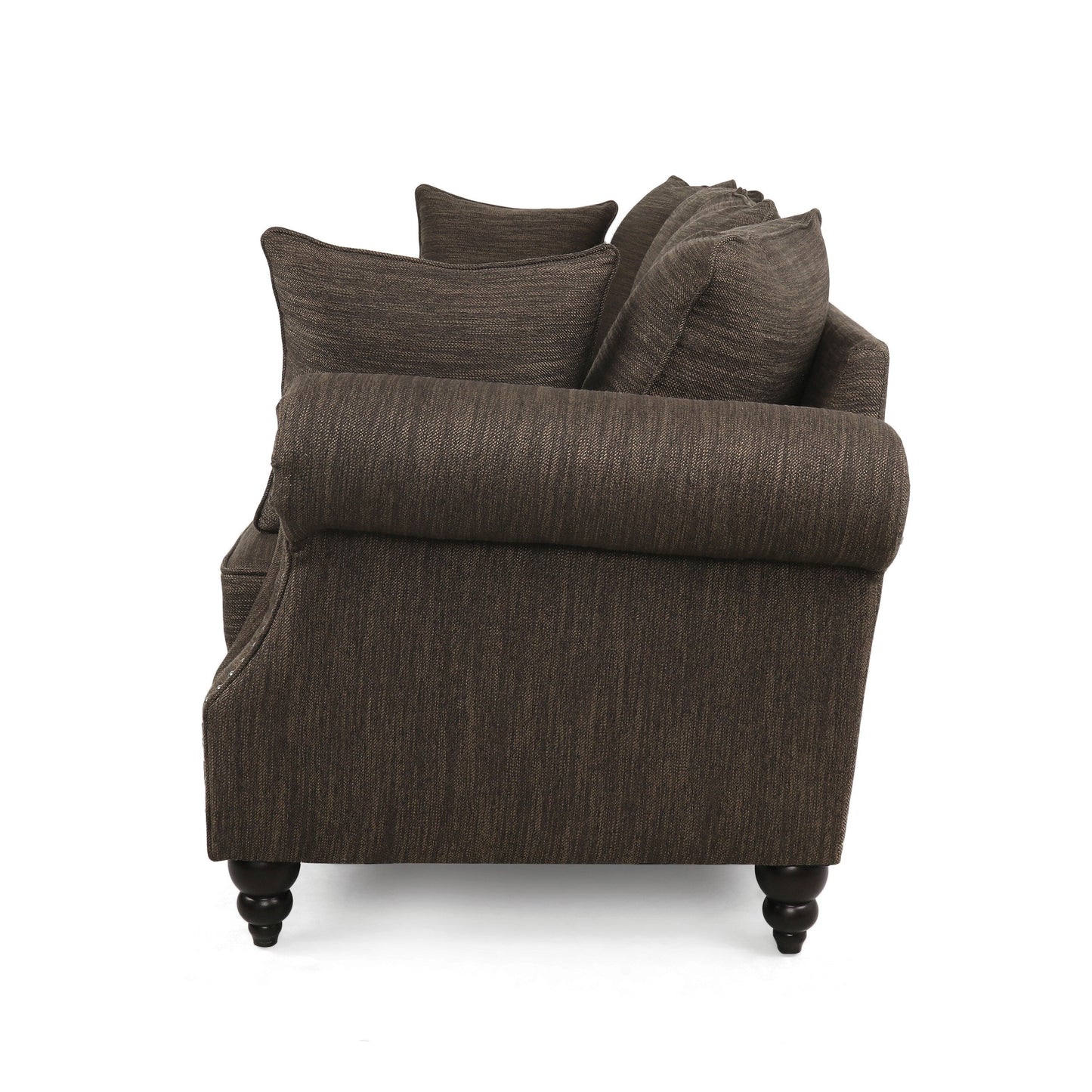 Canapé 3 places en tissu Manbow avec coussins et garniture cloutée par Christopher Knight Home
