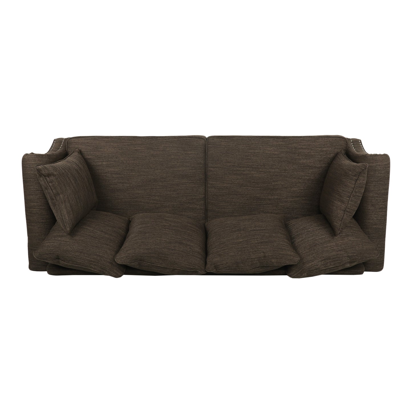 Canapé 3 places en tissu Manbow avec coussins et garniture cloutée par Christopher Knight Home