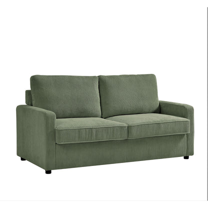 Canapé-lit Manchester en velours côtelé polyester 70 pouces avec accoudoirs carrés