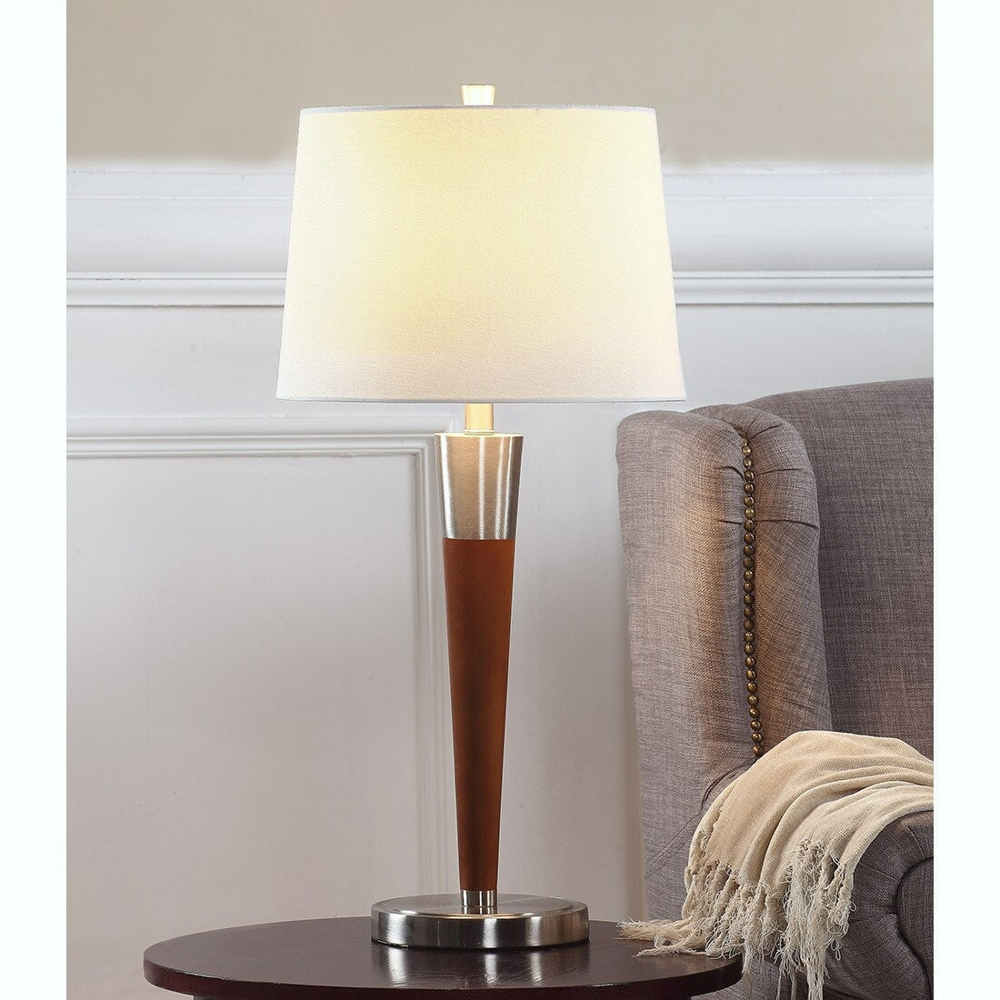 Lampes de table Manhattan 30 en bois dur (lot de 2)