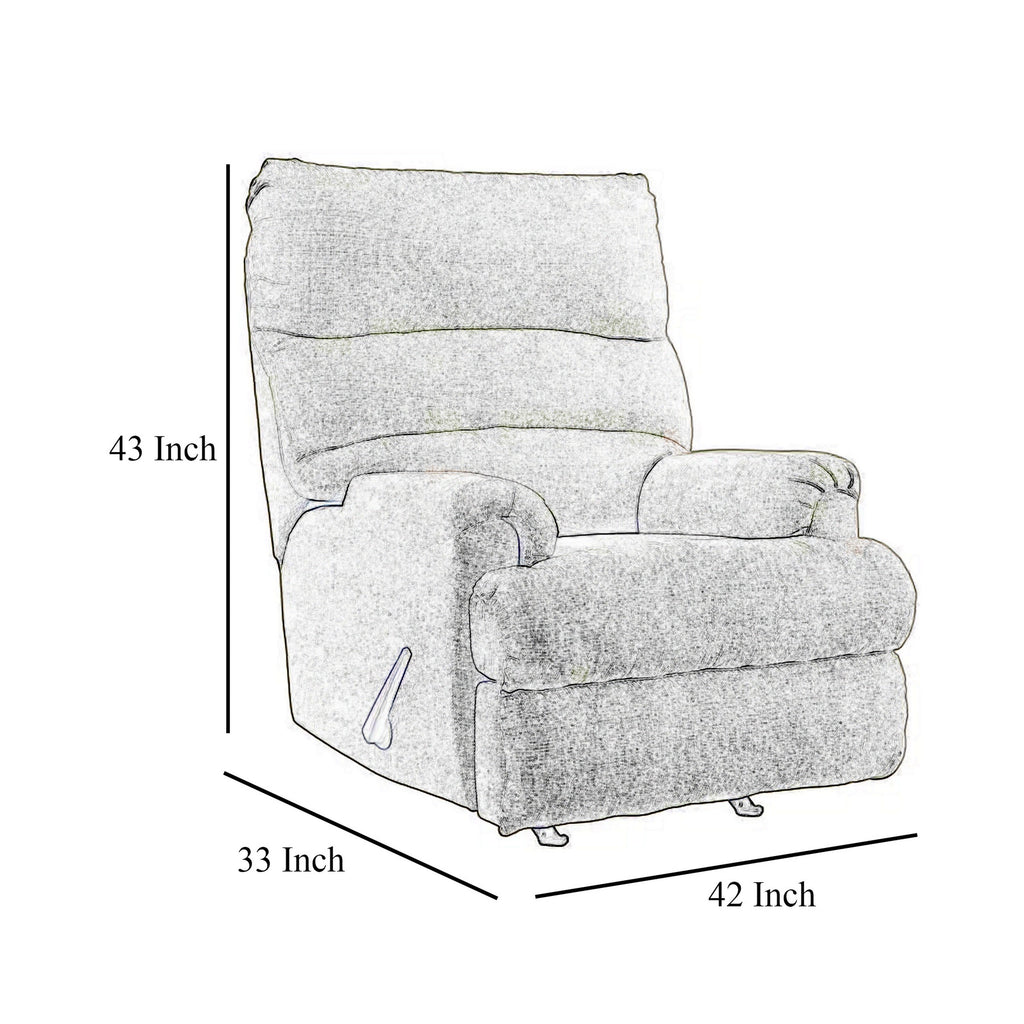 Fauteuil inclinable à bascule manuel Mansi, tissu polyester tissé tweed brun terre