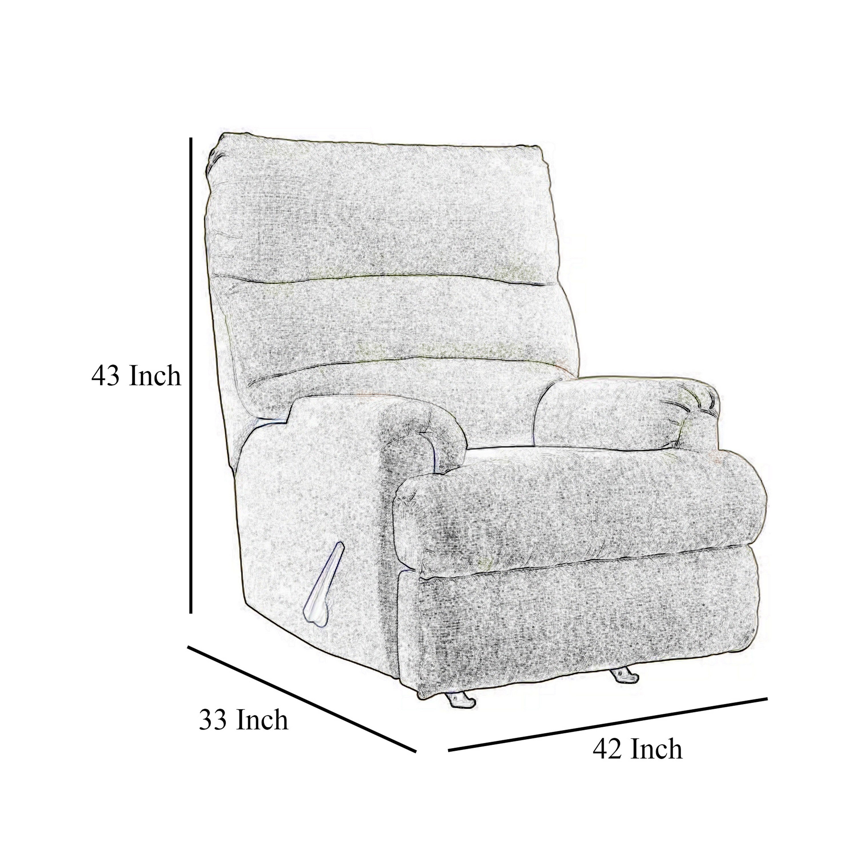Fauteuil inclinable à bascule manuel Mansi, tissu polyester tissé tweed brun terre
