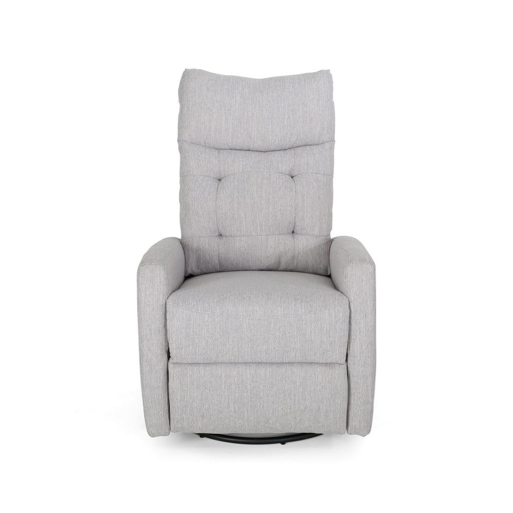 Fauteuil inclinable pivotant manuel, capitonné, gris clair