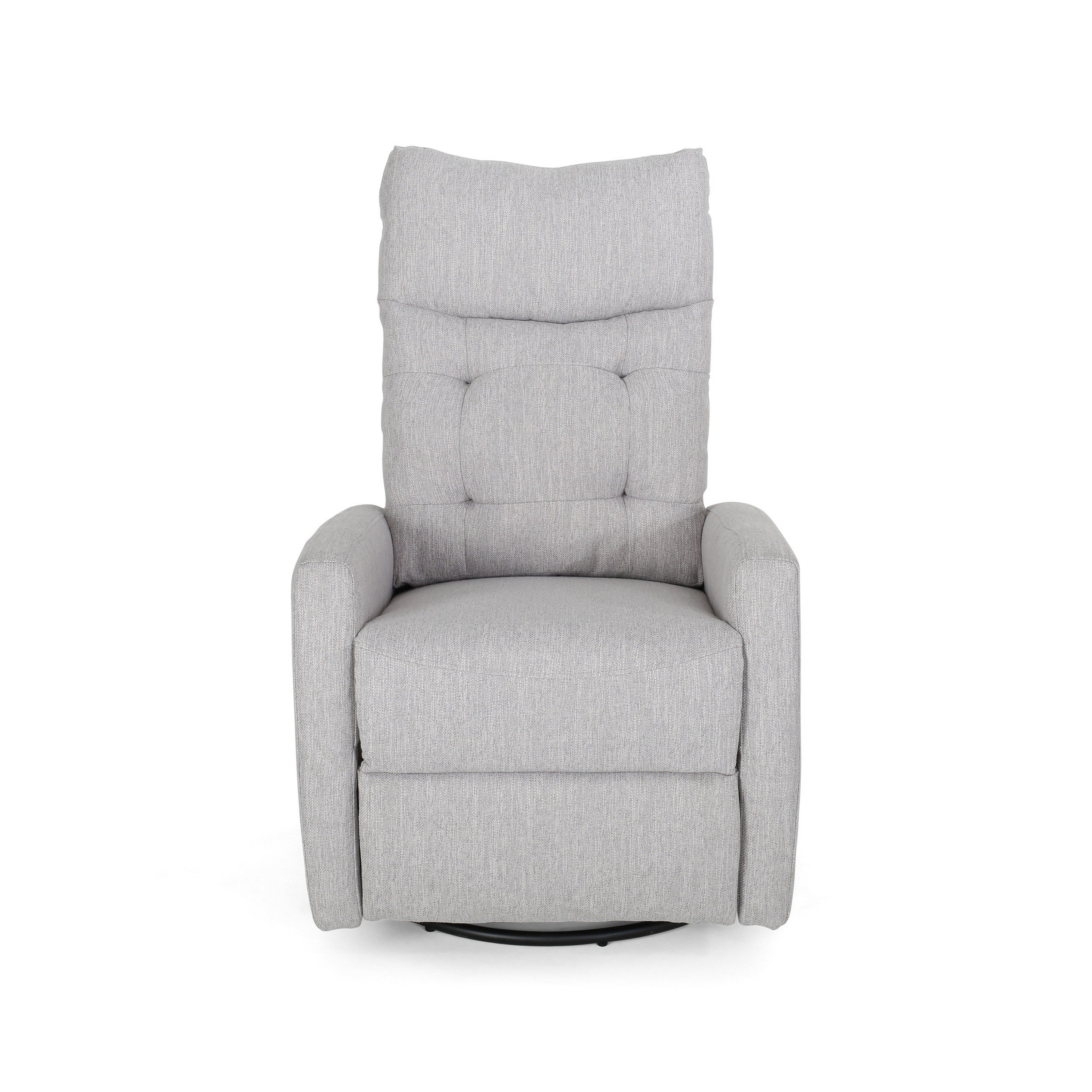 Fauteuil inclinable pivotant manuel, capitonné, gris clair
