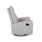 Fauteuil inclinable pivotant manuel, capitonné, gris clair