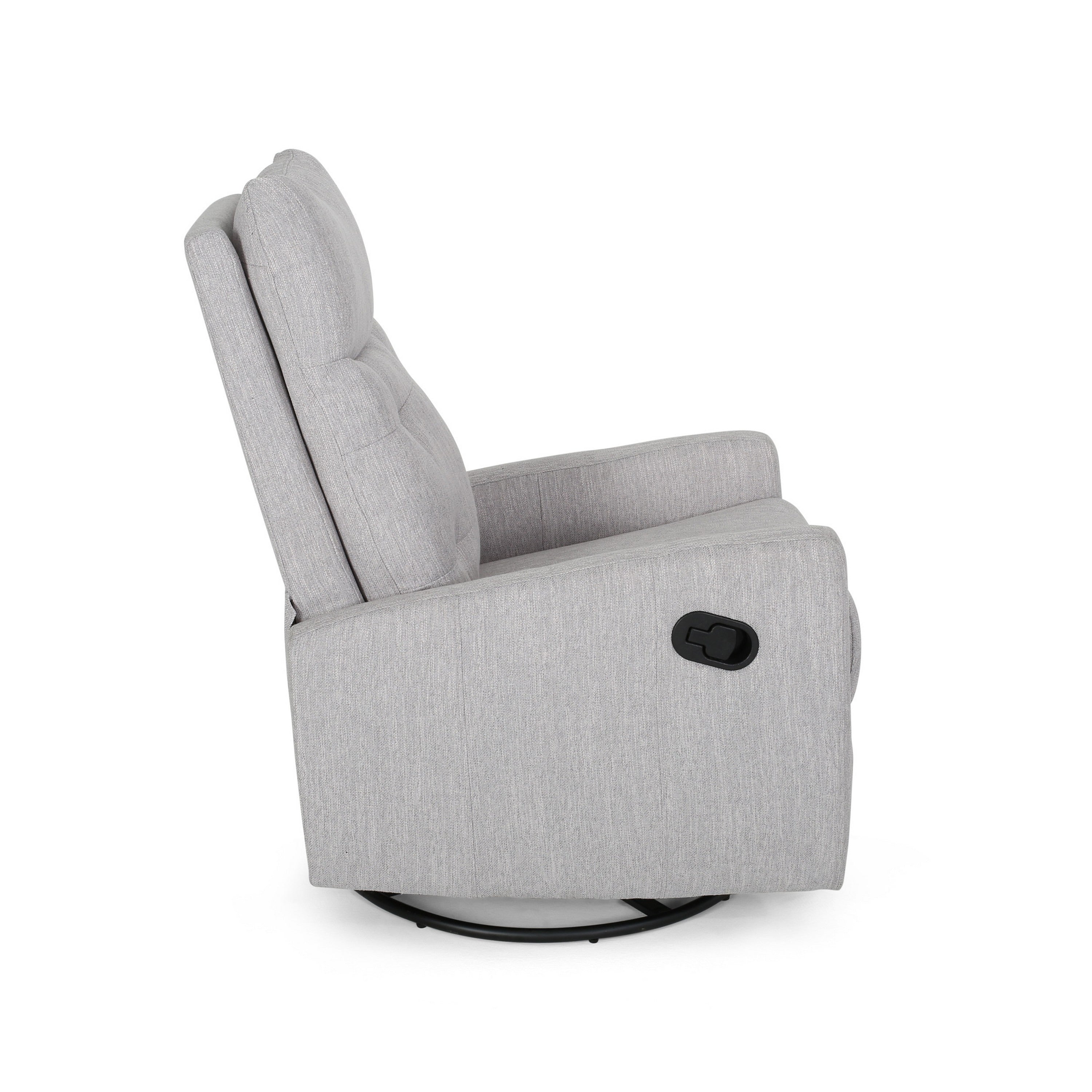 Fauteuil inclinable pivotant manuel, capitonné, gris clair