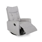 Fauteuil inclinable pivotant manuel, capitonné, gris clair