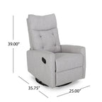 Fauteuil inclinable pivotant manuel, capitonné, gris clair
